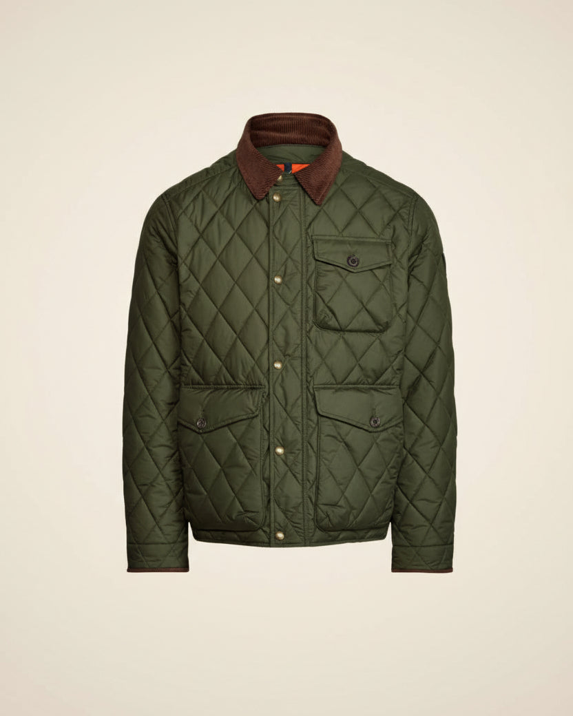 St. Martin Co RL Diamond-Quilted Snap-Collar Field Jacket — detail view