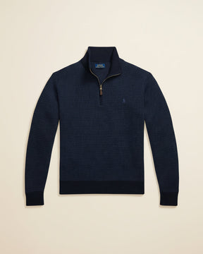 St. Martin Co RL Forest Waffle Half-Zip Knit — detail view