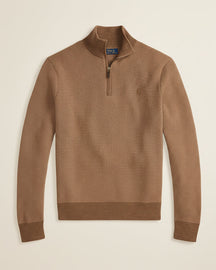 St. Martin Co RL Forest Waffle Half-Zip Knit — detail view