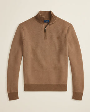 St. Martin Co RL Forest Waffle Half-Zip Knit — detail view