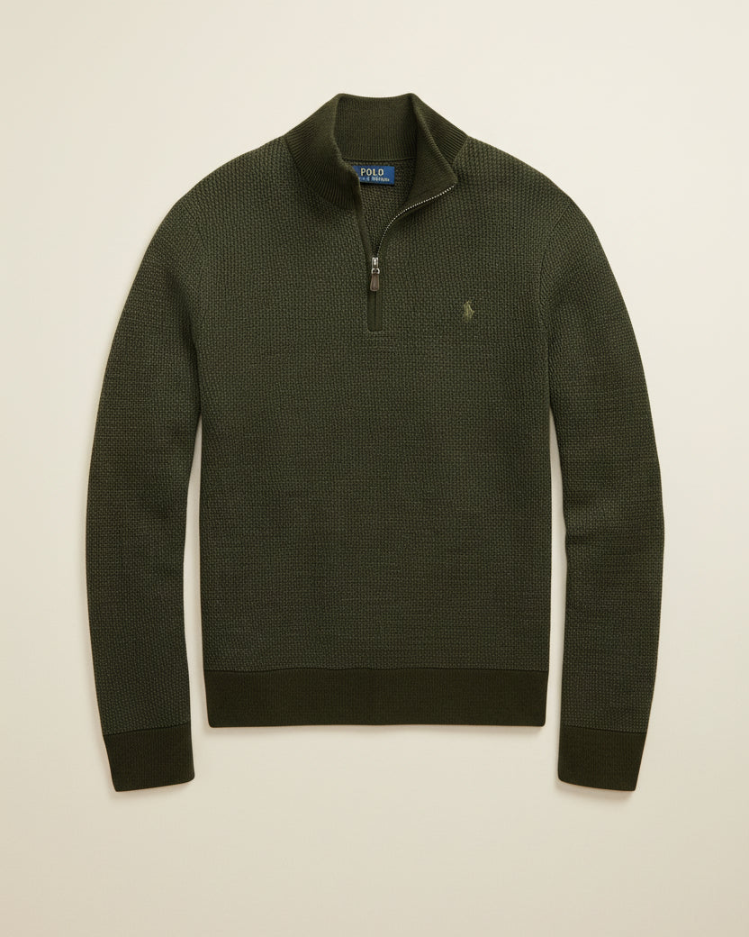 St. Martin Co RL Forest Waffle Half-Zip Knit — lifestyle view