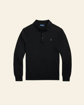 St. Martin Co RL Black Long-Sleeve Knit Polo — detail view