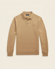 St. Martin Co RL Black Long-Sleeve Knit Polo — detail view