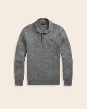 St. Martin Co RL Black Long-Sleeve Knit Polo — detail view