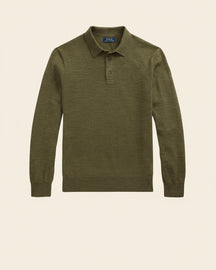 St. Martin Co RL Black Long-Sleeve Knit Polo — detail view