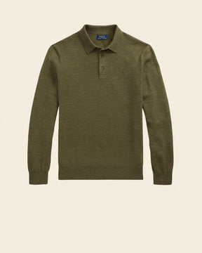 St. Martin Co RL Black Long-Sleeve Knit Polo — detail view