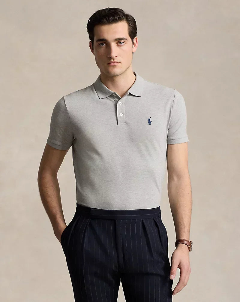 St. Martin Co RL Black Piqué Short-Sleeve Polo — detail view