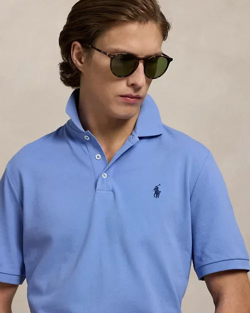 St. Martin Co RL Black Piqué Short-Sleeve Polo — detail view