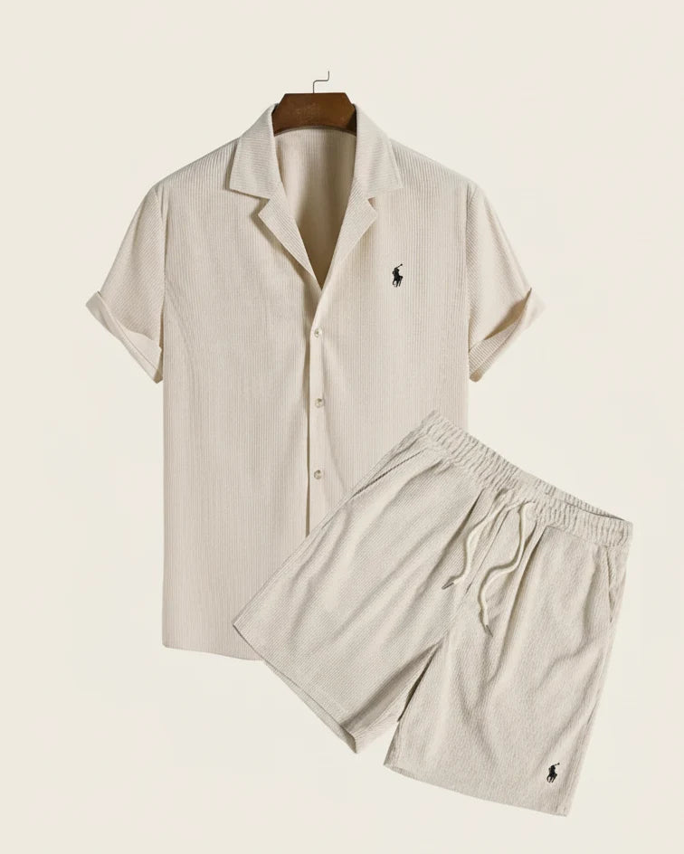St. Martin Co RL Seersucker Short-Sleeve Co-ord Set — detail view