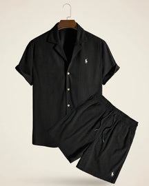 St. Martin Co RL Seersucker Short-Sleeve Co-ord Set — detail view