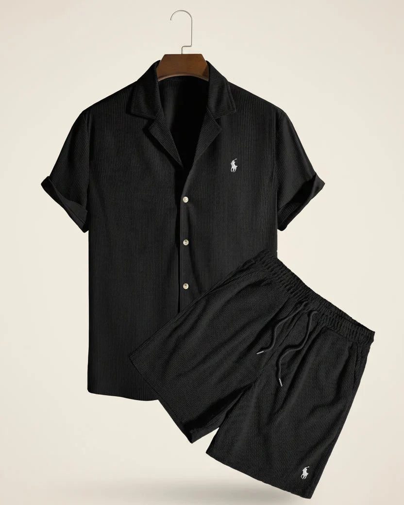 St. Martin Co RL Seersucker Short-Sleeve Co-ord Set — detail view