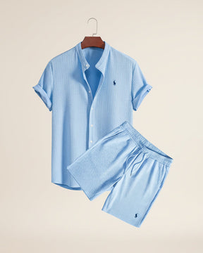 St. Martin Co RL Seersucker Short-Sleeve Co-ord Set — detail view