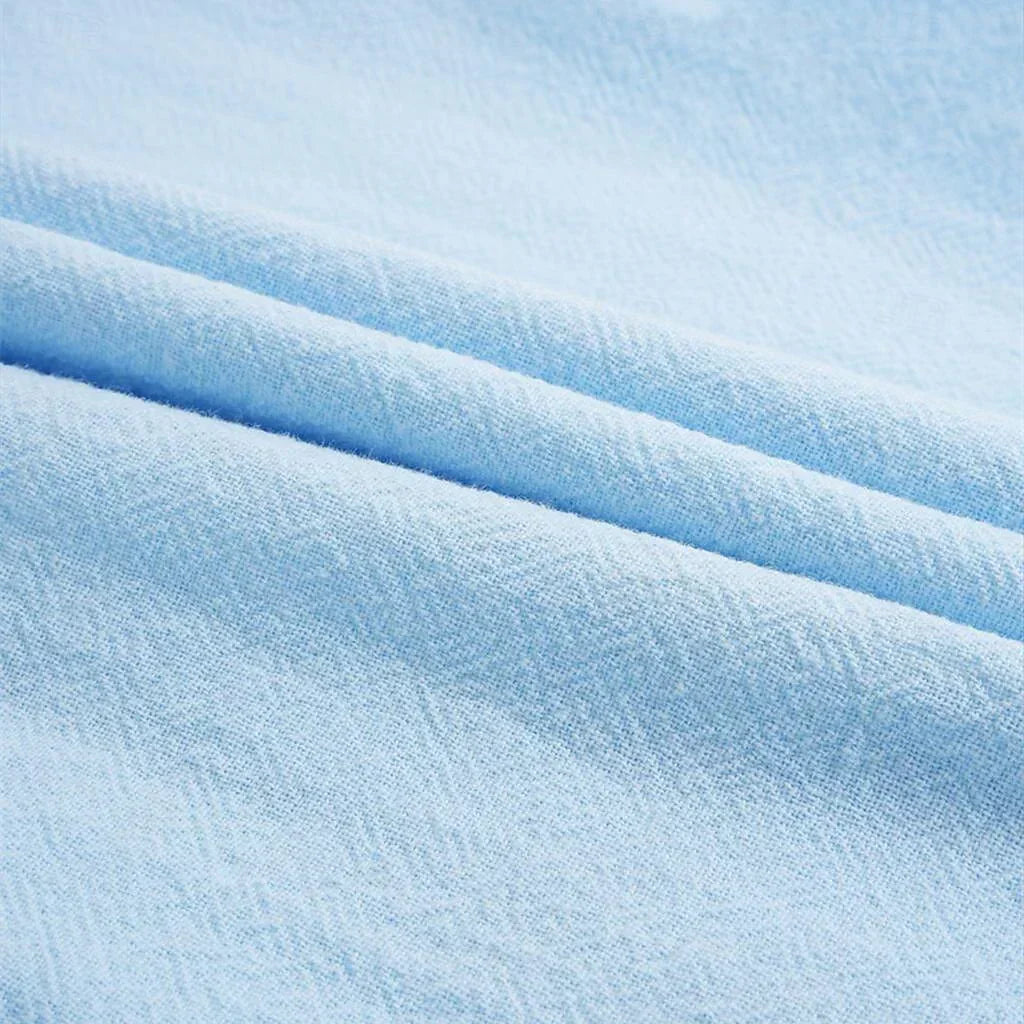 St. Martin Co Sand Linen Open-Collar Dress Shirt — detail view