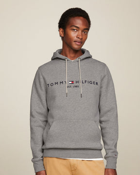 St. Martin Co TH Grey Marl Drawstring Fleece Hood — front view