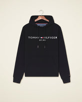 St. Martin Co TH Grey Marl Drawstring Fleece Hood — back view