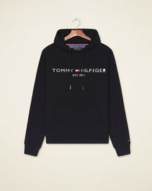 St. Martin Co TH Grey Marl Drawstring Fleece Hood — back view