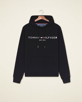 St. Martin Co TH Grey Marl Drawstring Fleece Hood — back view