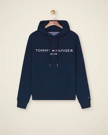 St. Martin Co TH Grey Marl Drawstring Fleece Hood — side view