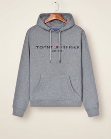 St. Martin Co TH Grey Marl Drawstring Fleece Hood — lifestyle view